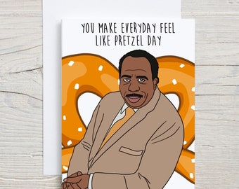 Tarjeta del día del pretzel / Tarjeta del día de San Valentín
