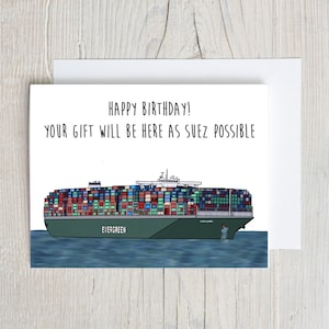 Anniversaire possible comme Suez | Carte d'anniversaire amusante