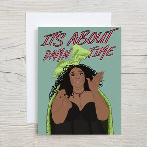 À propos de Damn Time Card | Carte de félicitations drôle | Célébration | Culture populaire