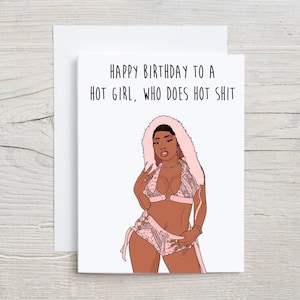Carte de fille chaude de joyeux anniversaire | Carte d'anniversaire amusante