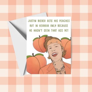 Justins Peaches | Lustige Liebeskarte | Pop Kultur