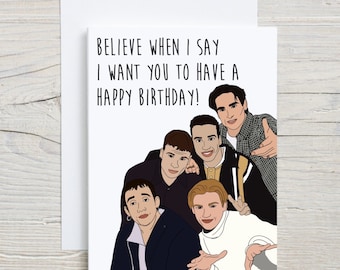 Backstreet Boys Birthday Card | Funny 90s Nostalgia Card | Meme Card for Him or Her