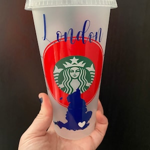 London (UK, United Kingdom, England) Custom Starbucks Cold Cup-Venti Cold Cup-Personalized; London Cup