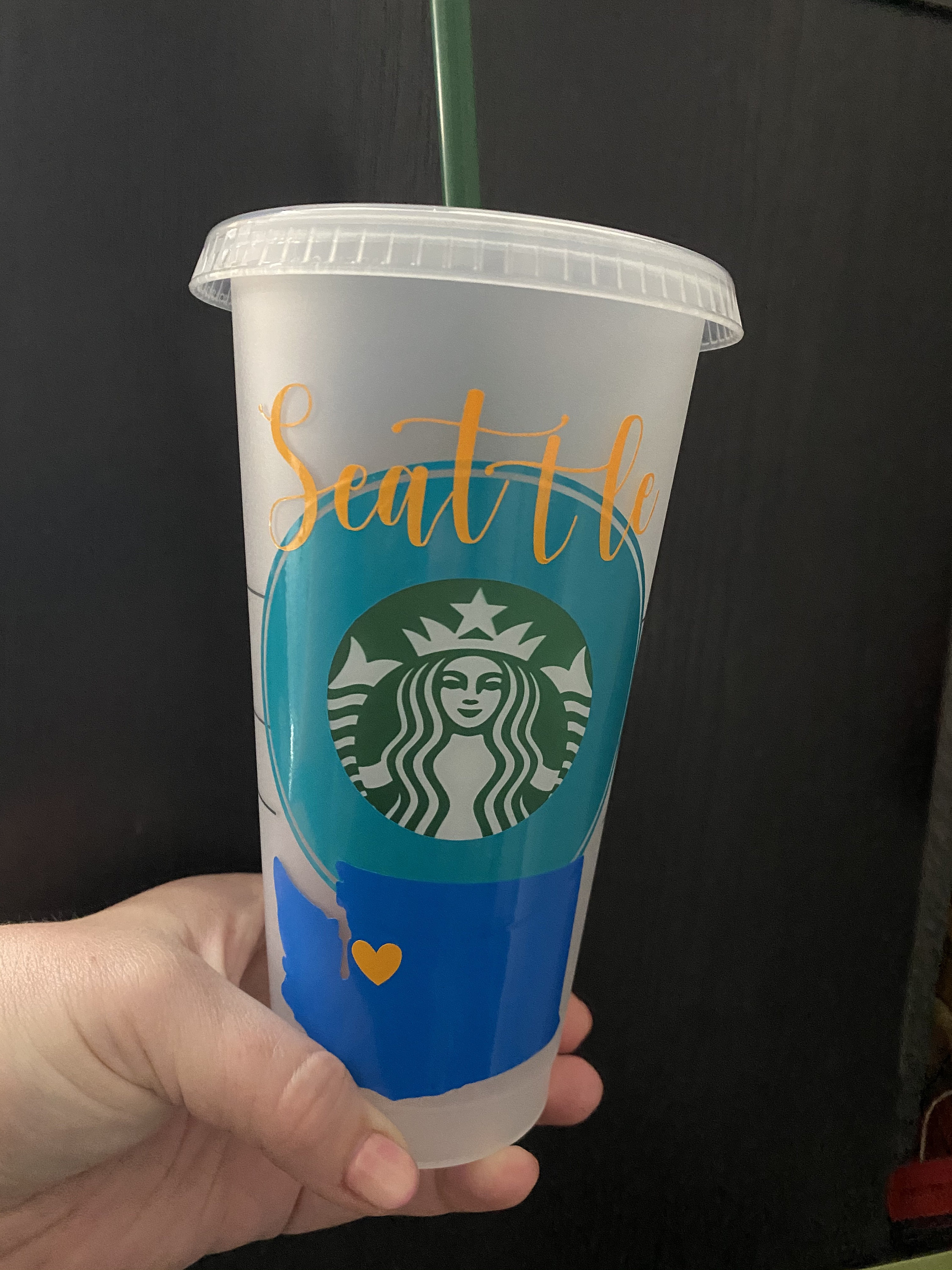Seattle WA Custom Starbucks Cold Cup-venti Cold Cup-personalized Seattle  Cup - Etsy