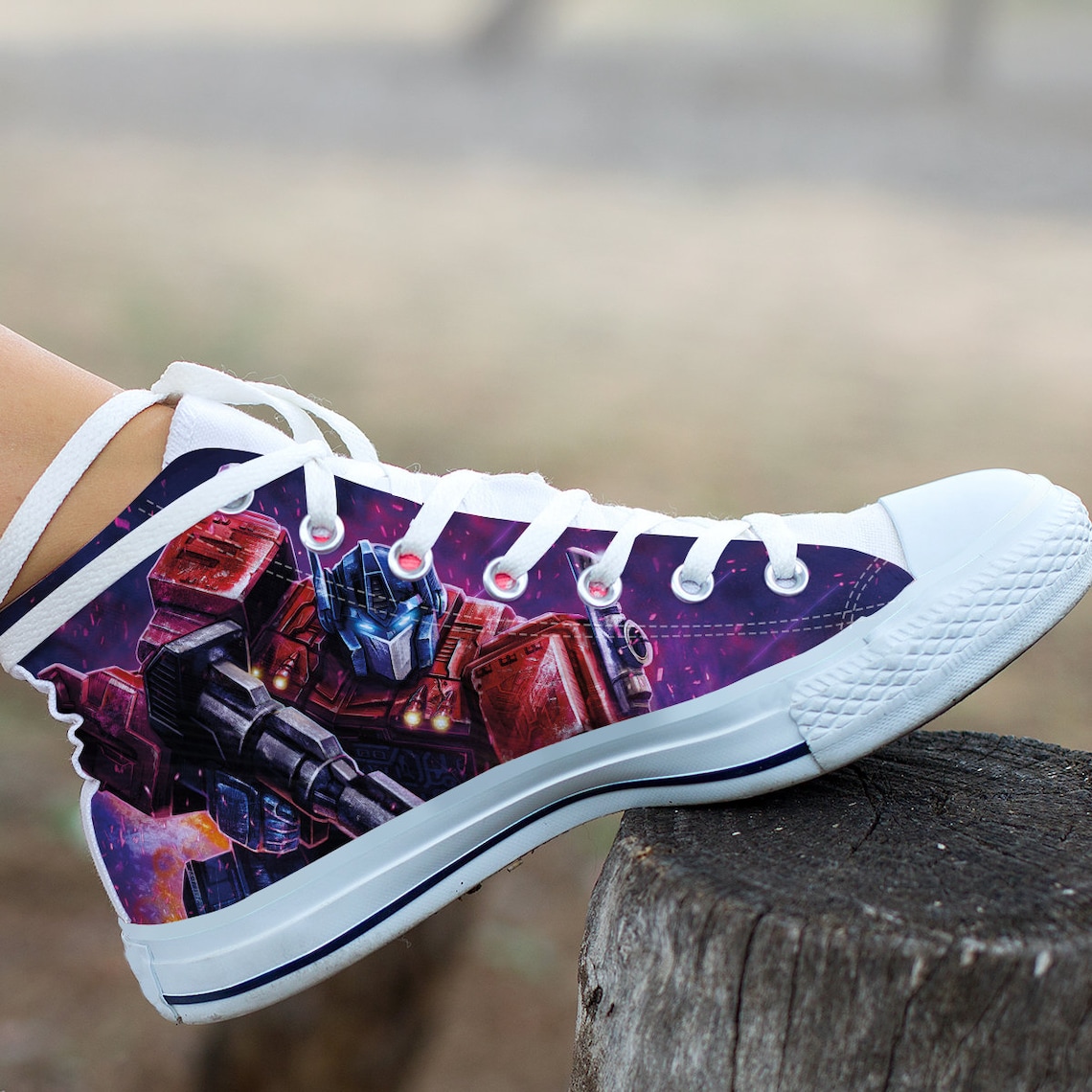 Optimus Canvas Hightop Transformers Shoes Optimus Prime Etsy