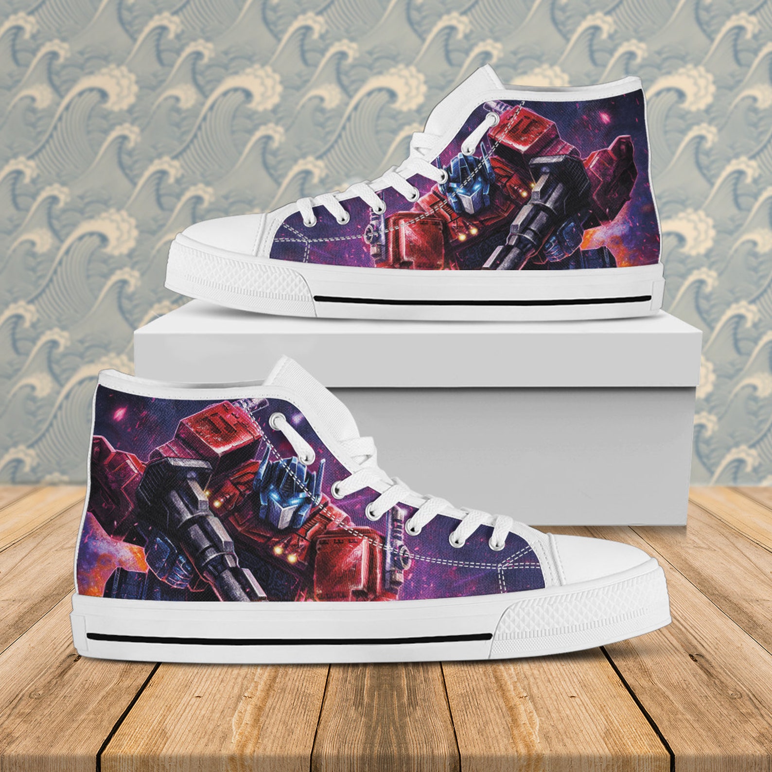 Optimus Canvas Hightop Transformers Shoes Optimus Prime | Etsy