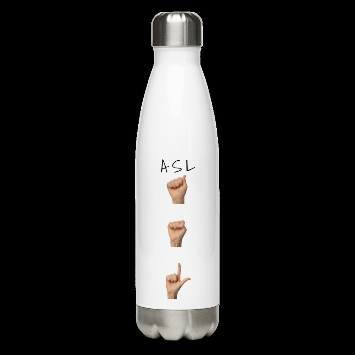 ASL /American Sign Language Stainless Steel Water Bottle Etsy