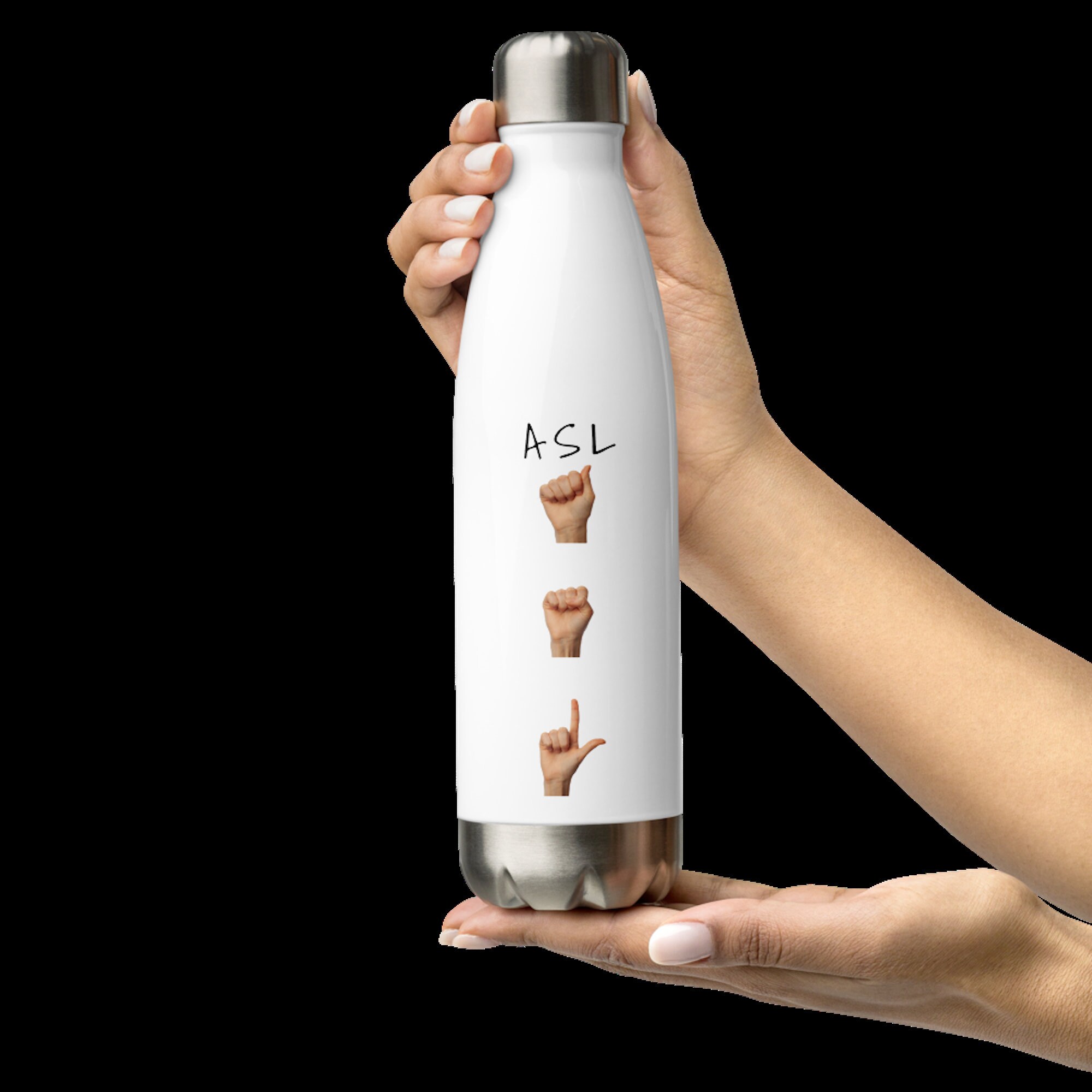 ASL /American Sign Language Stainless Steel Water Bottle Etsy