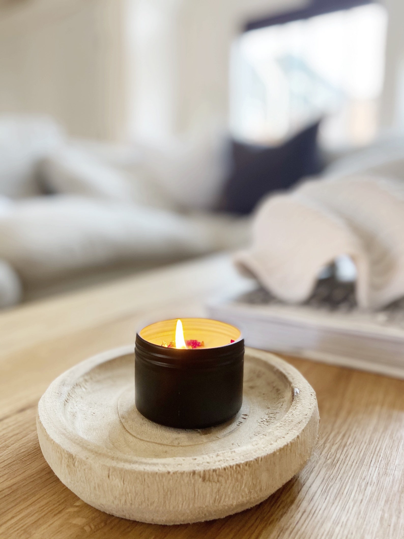 No Label Wholesale Batch of 6 Black Tin Candles 4oz Scented Etsy