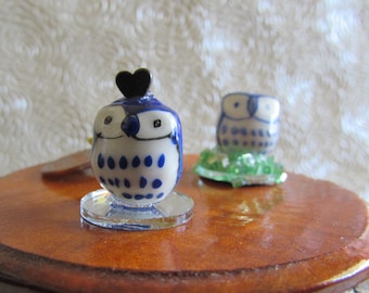 Poppenhuisminiaturen/verzamelobjecten: uilen en olifanten