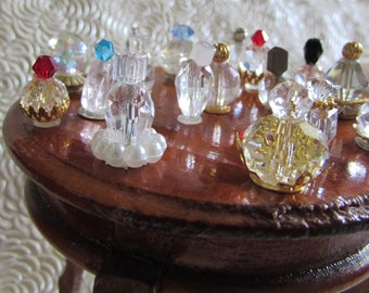 Poppenhuis miniatuur parfumflesjes/mini ijdelheid sets--kristalhelder