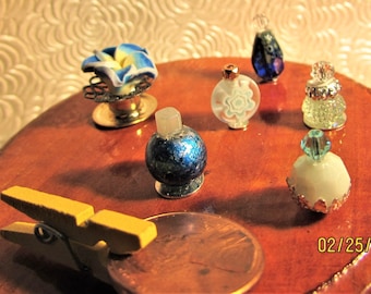 Poppenhuis miniatuur parfumflesjes/mini ijdelheid sets: Blues
