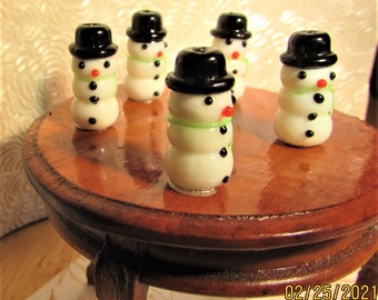 Miniatuur sneeuwpop/pepermunt/pompoenen/schedels