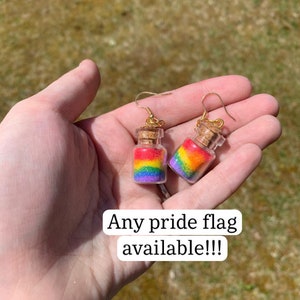 Pride Flag Bottle Earrings!