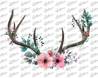 Download Floral Antler Svg Etsy
