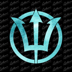 Watercolor Poseidon Trident PNG - Digital Design