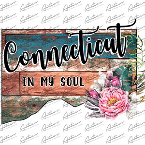Connecticut in My Soul Transparent PNG - Connecticut Sublimation - Connecticut Colorful Barn Wood - Connecticut State - Connecticut Graphics