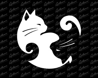 Yin Yang Cat Transparent Png Dijital Design - Cat Sublimation - Yin Yang Cat Design - Funny Cat PNG - Cute Cat SVG - Yin Yang Sublimation