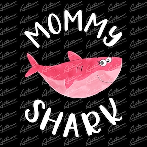 Familia de tiburones de acuarela a juego Mamá tiburón Png Descargar