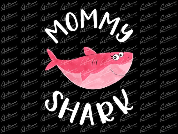 Watercolor Shark Family Matching Mommy Shark Png Download
