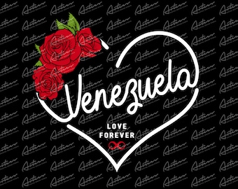 Venezuela Love Forever PNG - Venezuela Sublimation Designs - Venezuela Line Art - Venezuela Love with Heart - Latin Countries - Venezuelan
