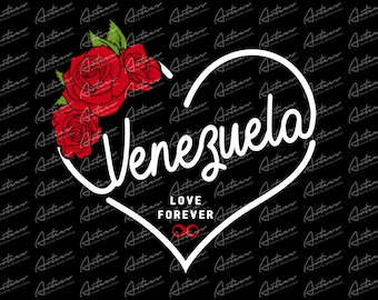 Venezuelanskt kärlekshjärta med rosor PNG - Sublimeringsdesign (digital nedladdning)