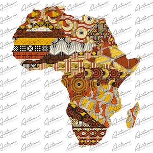 Diseño de mapa étnico de África en formato PNG, mapa de África, sublimación de mapas de África, diseño de mapas de África, gráficos de África, mandala de África, descarga instantánea