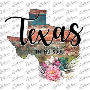 Le Texas dans mon âme PNG Transparent - dessins de sublimation du Texas - bois de grange coloré du Texas - carte de l'état du Texas - graphiques de sublimation du Texas