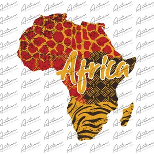 Mapa étnico de África transparente PNG Diseño digital - Sublimación de África PNG - Diseño de mapa de África - Gráfico de África - Descarga instantánea de mapa de África