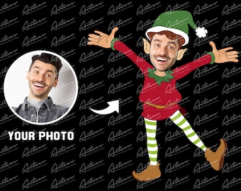 Get Your Own Custom Christmas Elf from Your Photo Ready to Press Digital Png Download