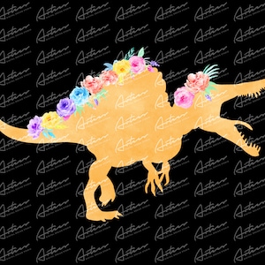 Watercolor Floral Spinosaurus Png Download