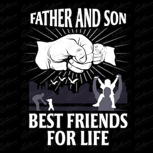Vater und Sohn Beste Freunde fürs Leben Digital Design Download, herzerwärmende Familie Digital Art, Vatertagsgeschenkidee, Vater und Sohn