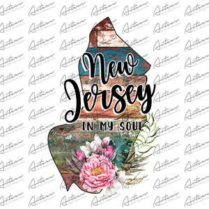 New Jersey in My Soul transparante PNG - New Jersey sublimatie - New Jersey kleurrijk schuurhout - staat New Jersey - New Jersey Graphics