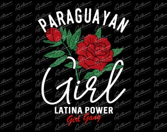 Paraguayan Girl with Rose PNG: Latina Power Design (Digital Download)