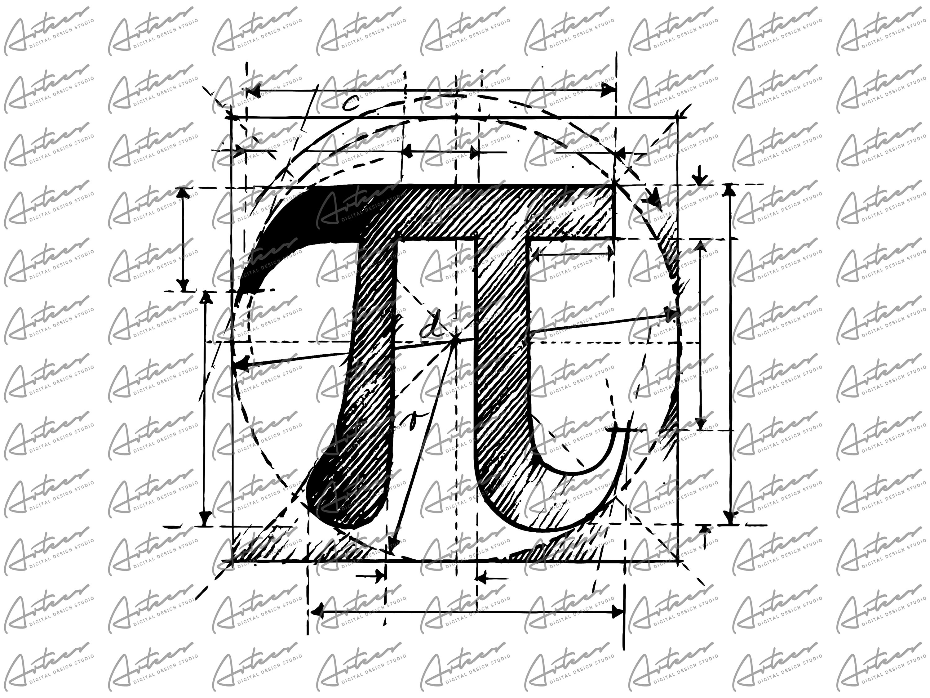 Pi Number Sketch Png Download Etsy
