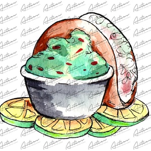 Watercolor Guacamole Png Download, Avocado Sublimation,  Watercolor Avocado Png, Mexican Foods, Avocado Designs, Watercolor Guacamole Png