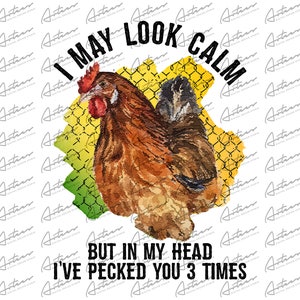 Lustiges Huhn pickend PNG - Sarkastisches Bauernhof Tier (Digitaler Download)