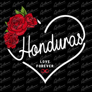 Honduras Love Forever PNG - Honduras Sublimation Designs - Honduras Line Art - Honduras Love with Heart - Latin Countries - Honduran