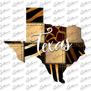 Leopard-denim Texas-kaart png-downloaden