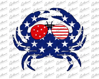 Crab American Flag Png Download