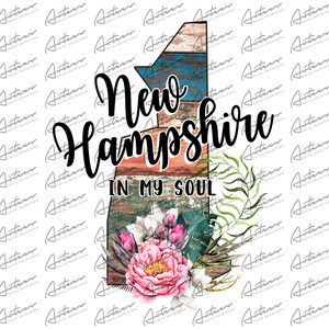 New Hampshire em Minha Alma Transparente - Sublimação de New Hampshire - Madeira de Celeiro Colorida de New Hampshire - Estado de New Hampshire - New Hampshire