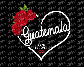 Guatemala Love Heart PNG: Sublimation Design (Digital Download)