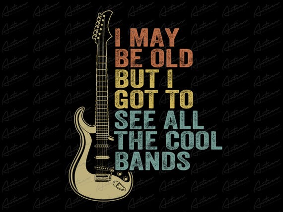 Vintage Rock Music Quote, Guitar Design (Digital Download)