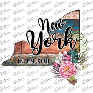 New York dans mon âme PNG Transparent - New York sublimation - New York en bois de grange coloré - État de New York - New York Sublimation Graphics