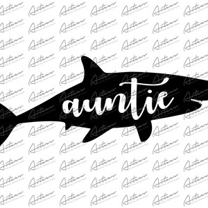 Auntie Shark PNG: Personalized Family Design (Digital Download)