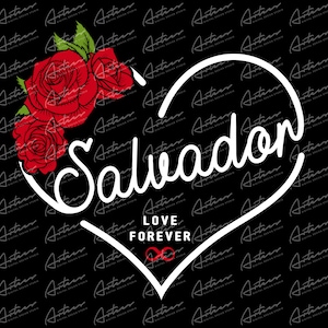 Salvador Love Forever PNG - Salvador Sublimation Designs - Salvador Line Art - Salvador Love with Heart - Latin Countries - Salvadoran