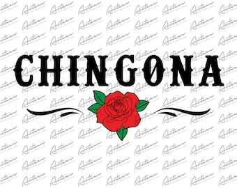 Chingona with Rose PNG - Latina Designs (Digital Download)