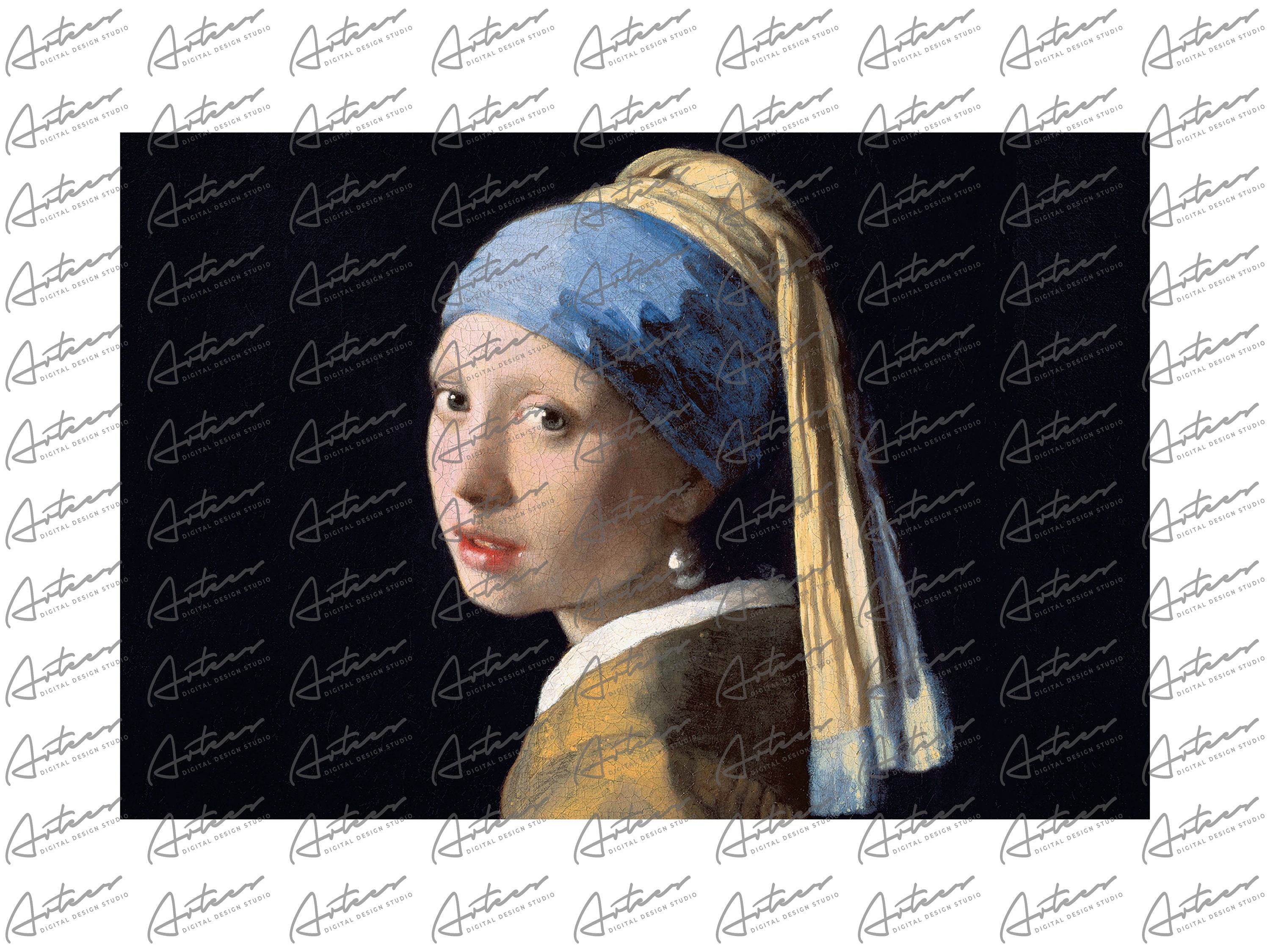 Johannes Vermeer Meisje Met De Parel Png Download | Etsy