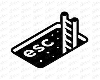 Escape Key Art Print: Minimalist Tech Office Decor (Digital Download)