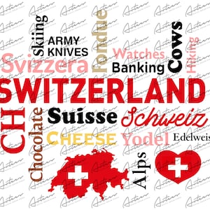 Schweiz PNG - Schweiz Sublimationsdesigns - Schweiz typografische Kunst - Schweiz Text - Schweiz Karte - Schweiz Typ